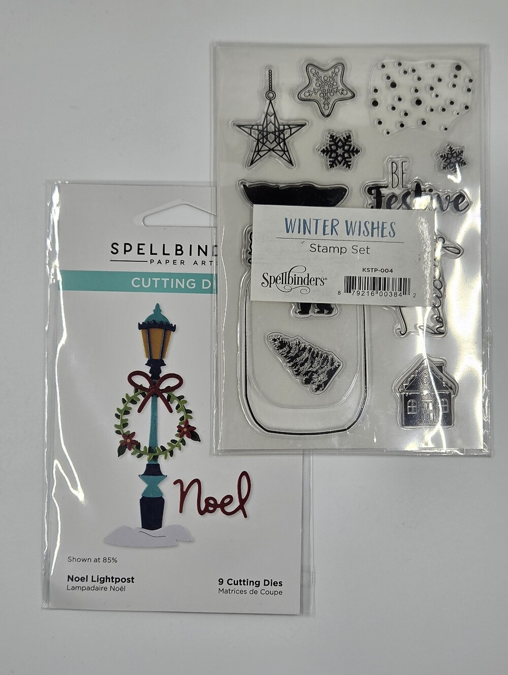 Spellbinders Christmas Card Bundle - Winter Wishes/Noel Lightpost Stamps & Dies